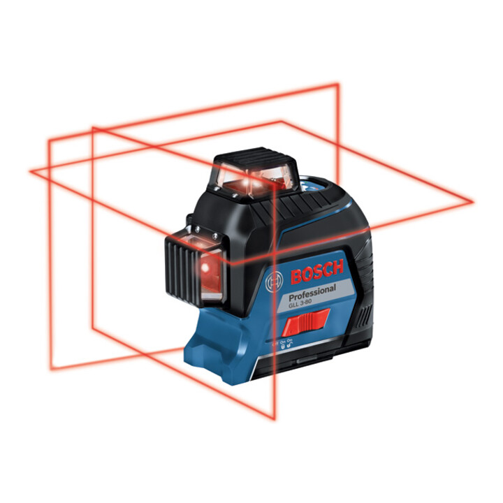 Bosch ligne laser GLL 3-80 avec 4 x 1,5 V LR6 batterie