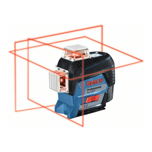 Bosch lijnlaser GLL 3-80 C met 4 x 1,5 V LR6 (AA) batterijen accu adapter
