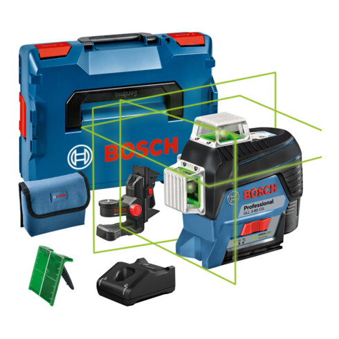 Bosch lijnlaser GLL 3-80 CG met 1 x 2,0 Ah Li-Ion-accuhouder BM 1 L-BOXX