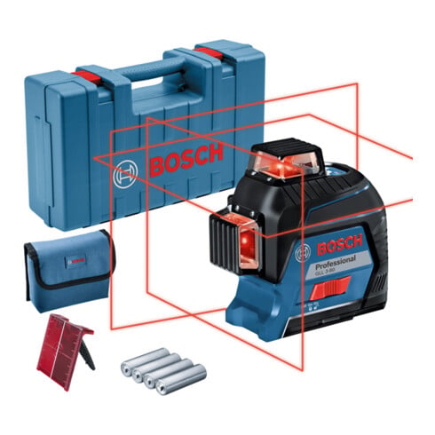 Bosch lijnlaser GLL 3-80 met 4 x 1,5 V LR6-accu