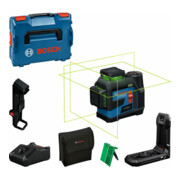 Bosch Linienlaser GLL 12V-100-33 CG con 1 x Batteria GBA 12V 2.0Ah in L-BOXX-1