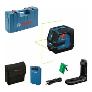 Bosch Linienlaser GLL 20-22 G, BA 3.7V 3.0Ah XL + USB-C®-Kabel im Handwerkerkoffer