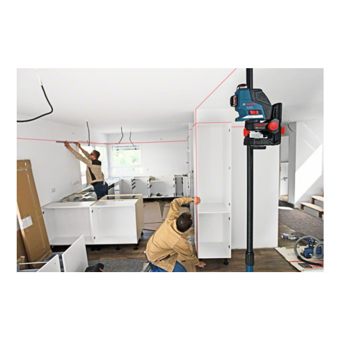 Bosch Linienlaser GLL 3-80 P, mit Baustativ BT 150, L-BOXX-Einlage, Schutztasche