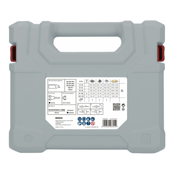 Bosch Lochsäge PRO Multi Material Q-Lock Halter-Set 15-tlg.