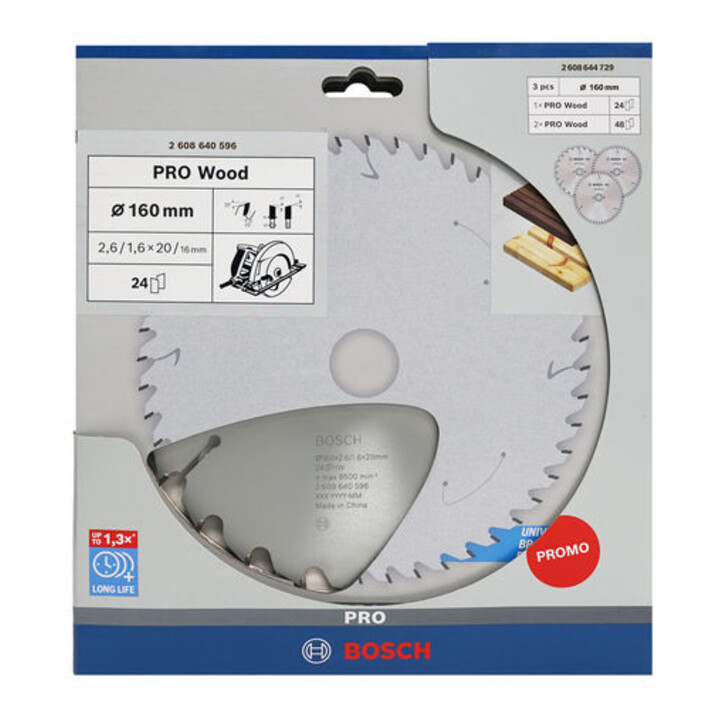 Bosch Lot promo 3 pièces, 160 mm Pro Wood