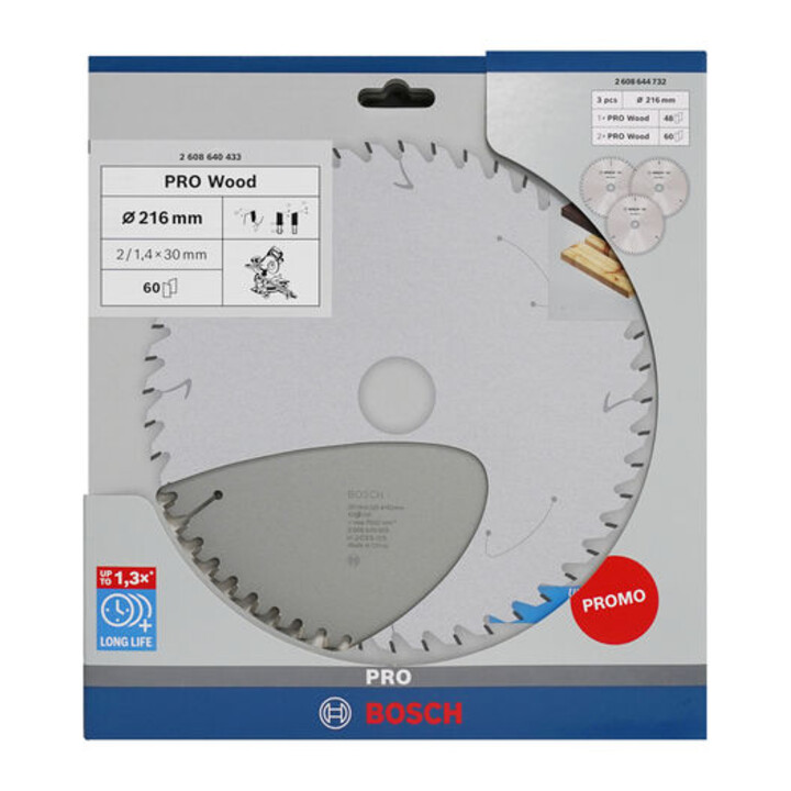 Bosch Lot promo 3 pièces, disque Pro Wood 216 mm