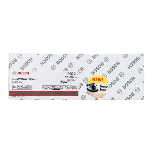 Bosch Foglio abrasivo M480 Net Best for Wood and Paint, 115x230mm, 320