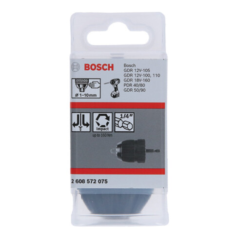 Bosch Mandrino rapido fino a 10mm da 1 a 10mm 1/4" fino a 6k