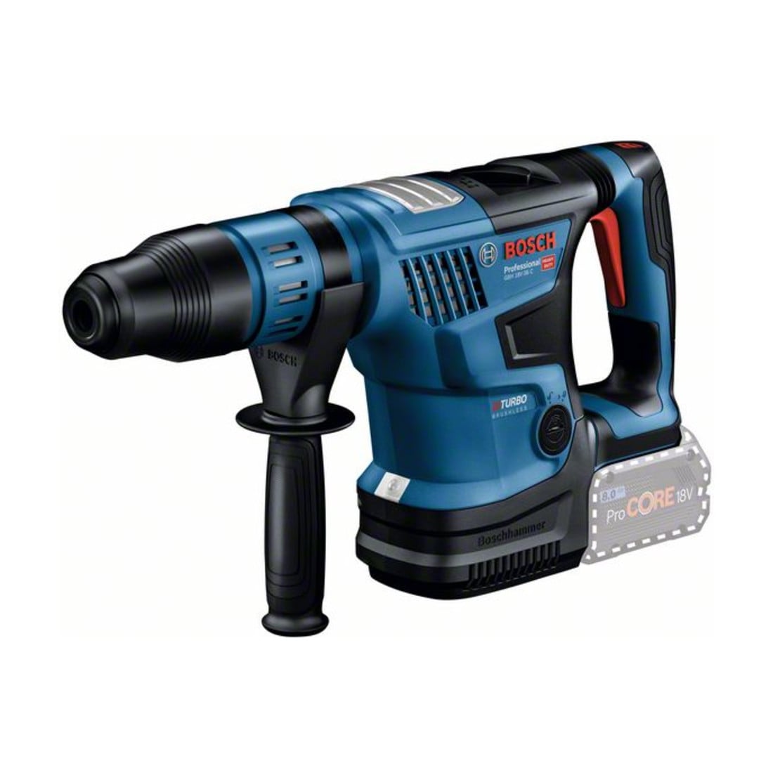 Bosch Martello perforatore a batteria BITURBO con SDS max GBH 18 V-36 C, Solo Version, valigetta per professionisti