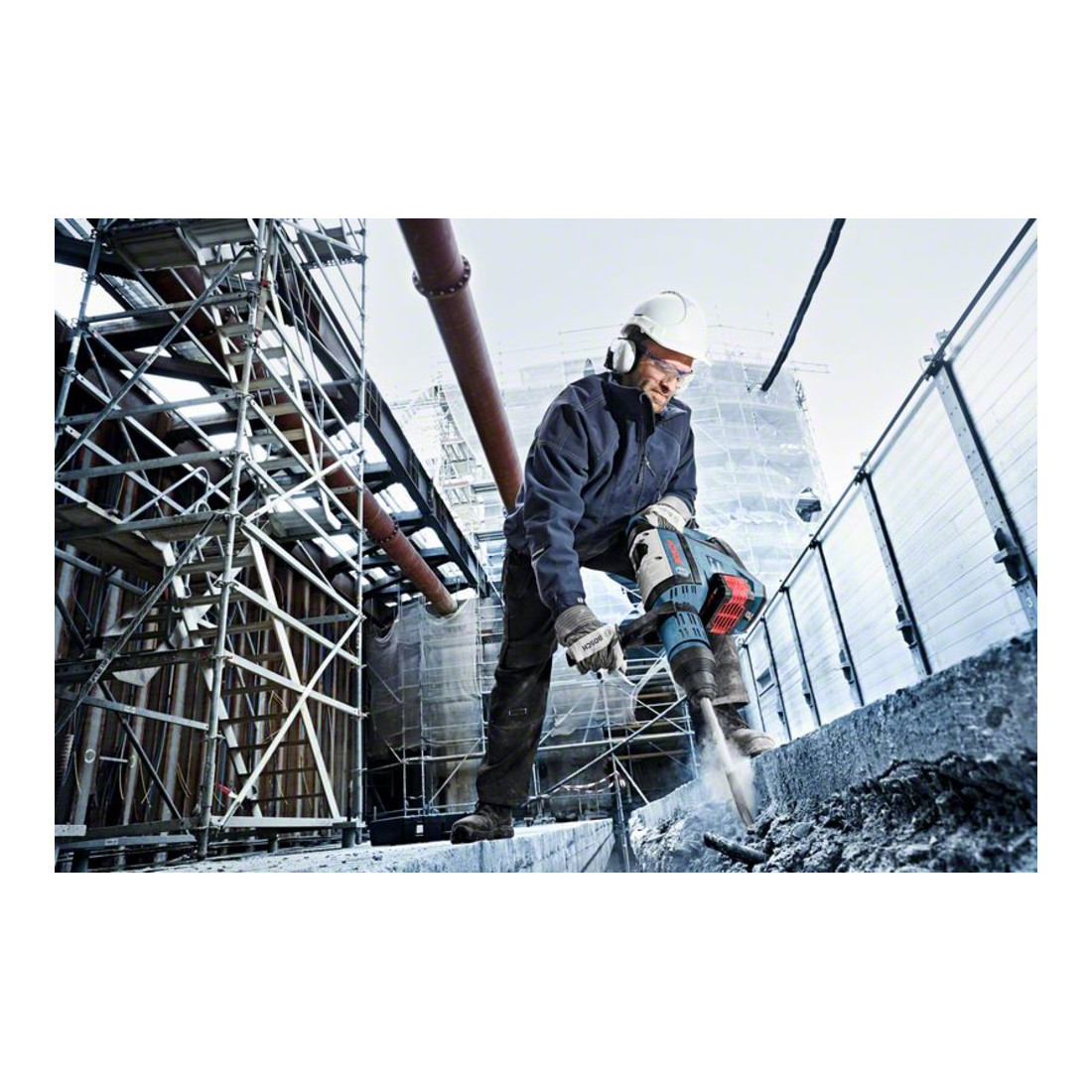 Bosch Martello perforatore a batteria BITURBO con SDS max GBH 18 V-45 C, Solo Version, valigetta per professionisti