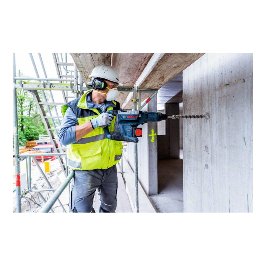 Bosch Martello perforatore a batteria BITURBO con SDS max GBH 18 V-45 C, Solo Version, valigetta per professionisti