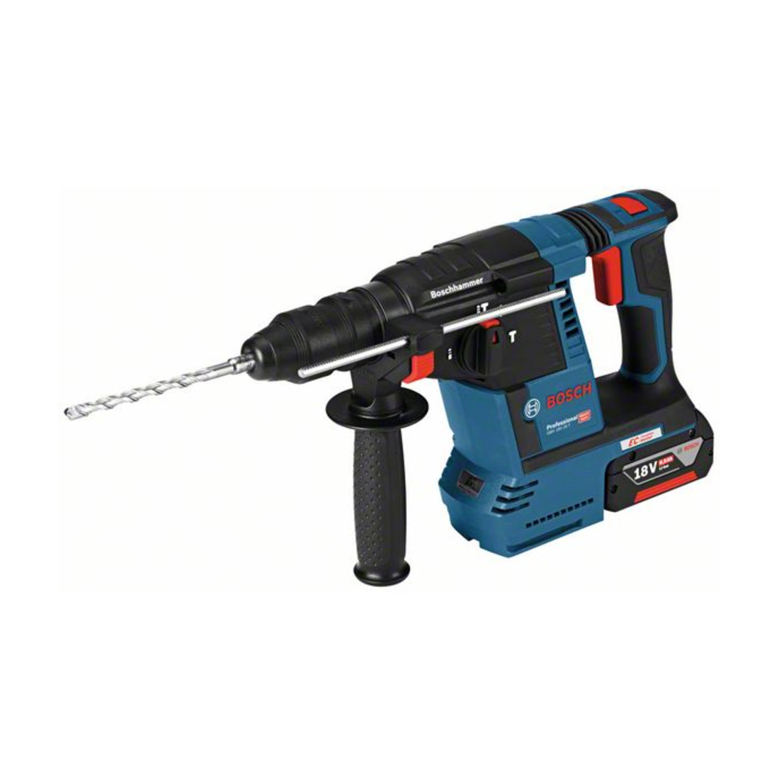 Bosch Martello perforatore a batteria con SDS plus GBH 18 V-26 F con 2 batterie agli ioni di litio da 5,0 Ah L-BOXX