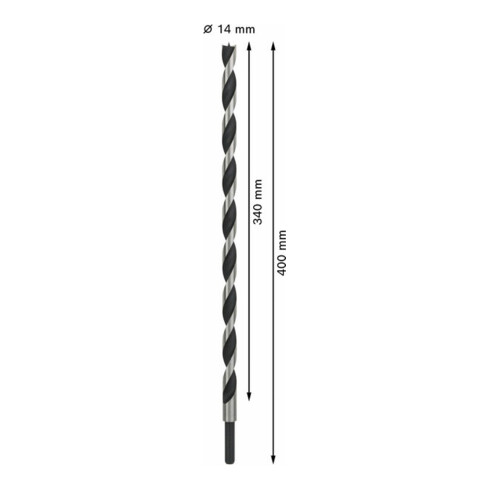 Bosch Maschinenholzbohrer M-Spitze 14 x 400 mm d 10 mm