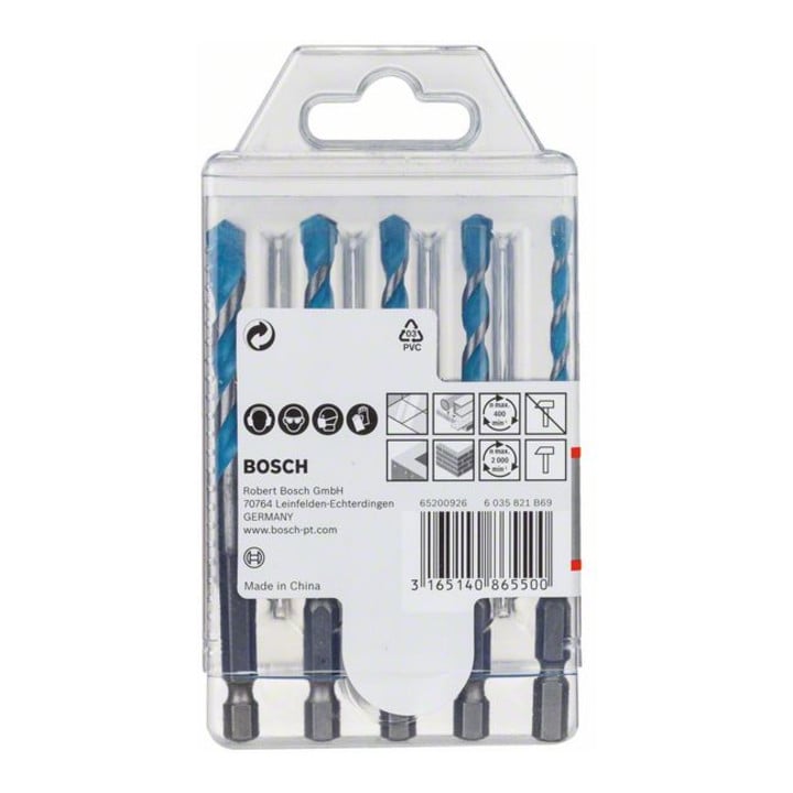 Bosch Mehrzweckbohrer-Set HEX-9 Multi Construction, 5-teilig, 5 - 8 mm