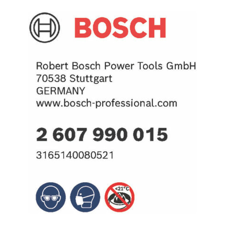 Bosch menggarde voor boormachines 120 mm 590 mm 15-25 kg SW12 naar boven