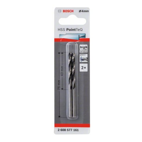 Bosch metaal spiraalboor HSS PointTeQ, DIN 338 2-pak