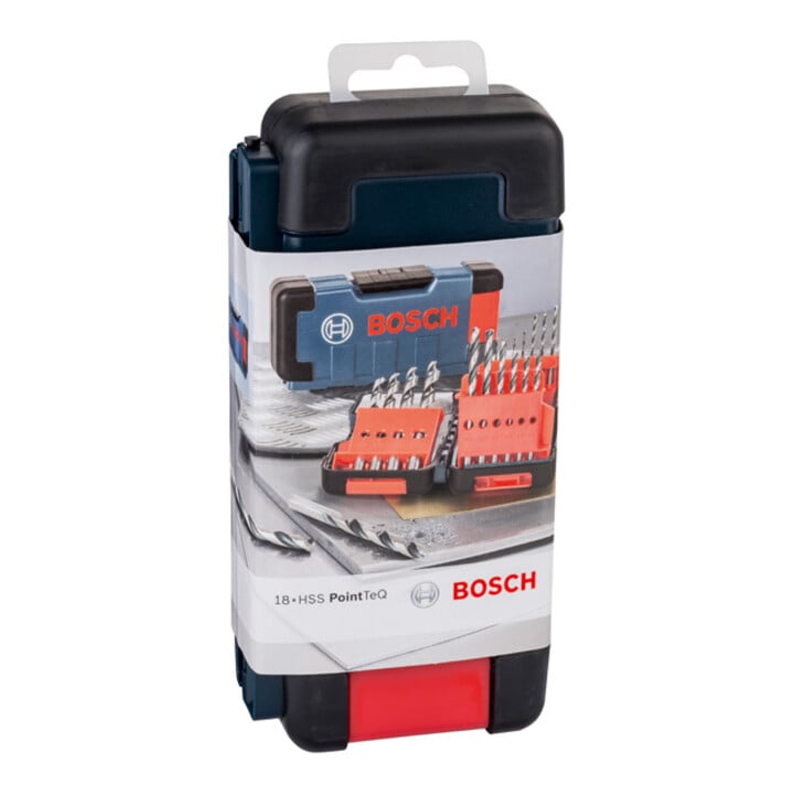 Bosch metaal spiraalboormachine HSS set PointTeQ DIN 338 18-delig ToughBox