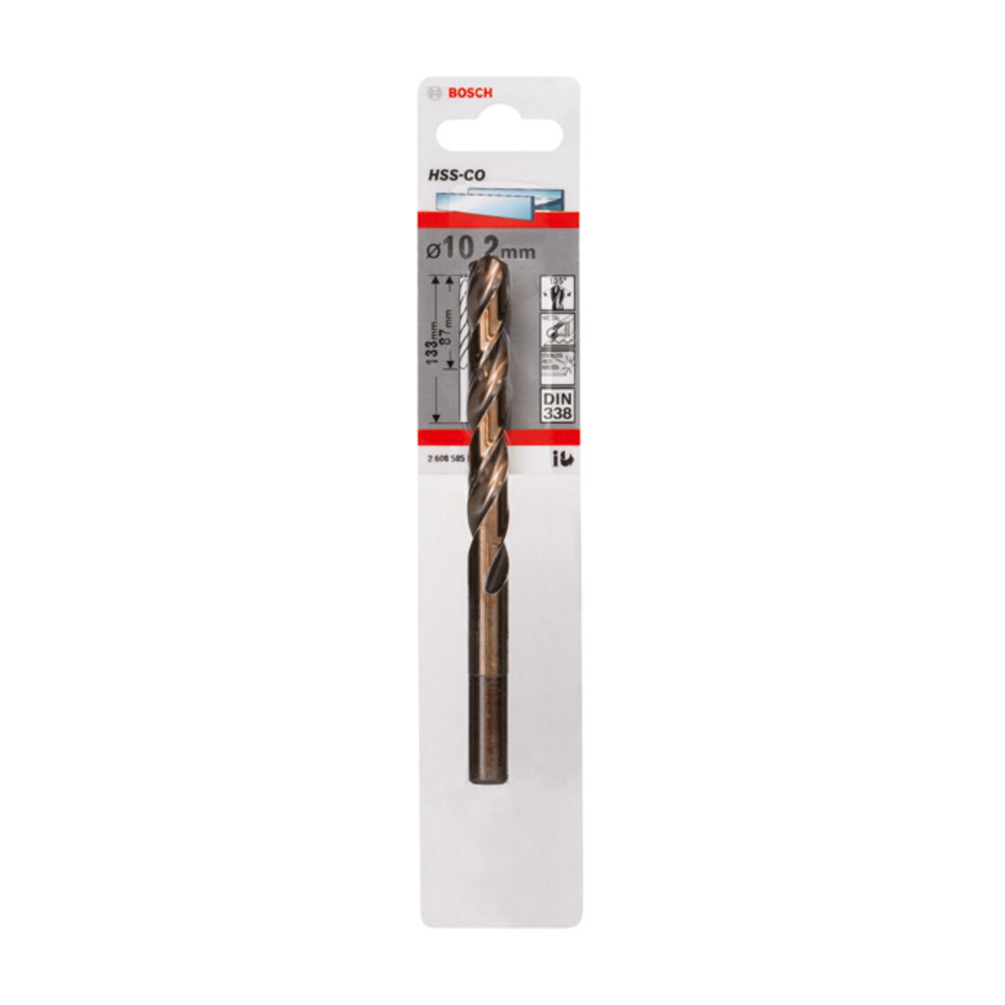 Bosch metaalboor HSS-Co, DIN 338, 10,2 x 87 x 133 mm
