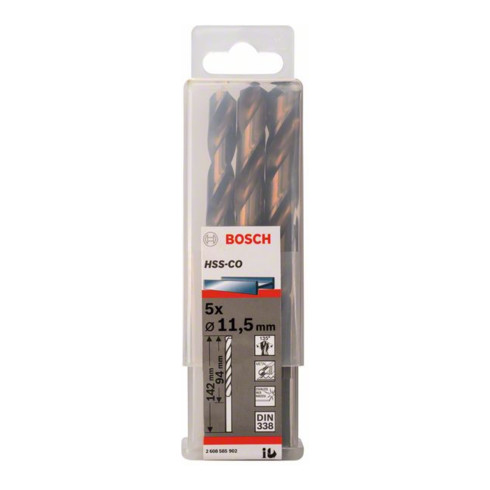 Bosch metaalboor HSS-Co DIN 338 11,5 x 94 x 142 mm