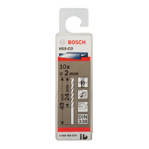 Bosch metaalboor HSS-Co DIN 338 2 x 24 x 49 mm