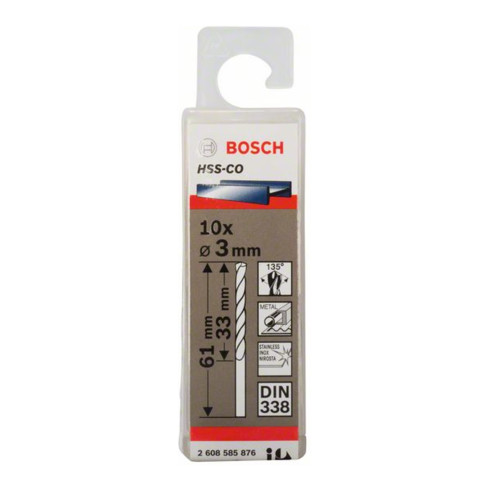 Bosch metaalboor HSS-Co DIN 338 3 x 33 x 61 mm