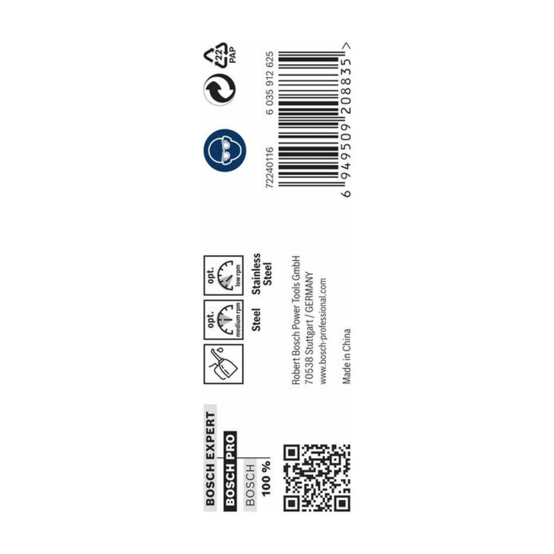 Bosch metaalboor HSS-Co DIN 338 7,8 x 75 x 117 mm