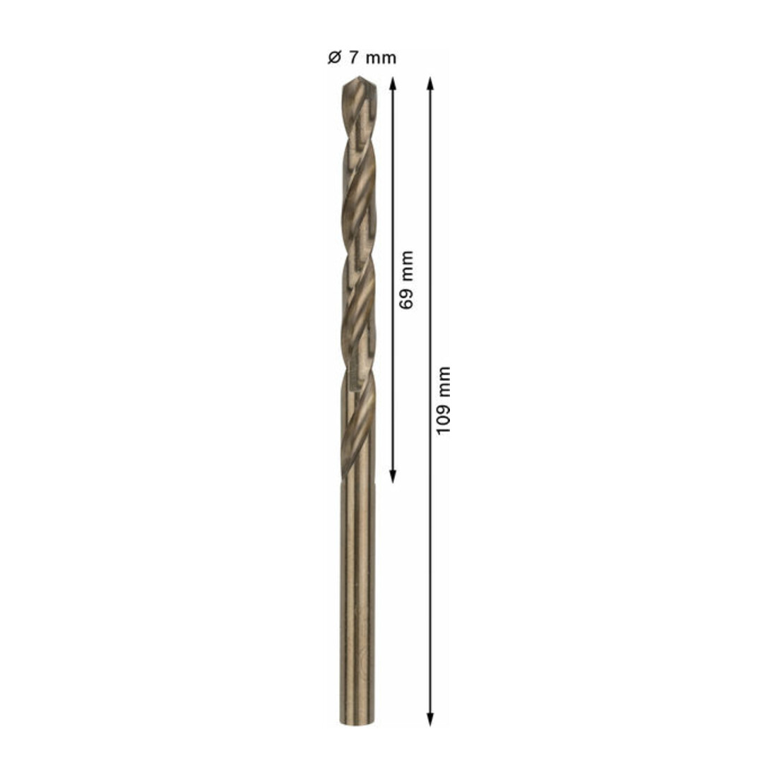 Bosch metaalboor HSS-Co DIN 338 7 x 69 x 109 mm