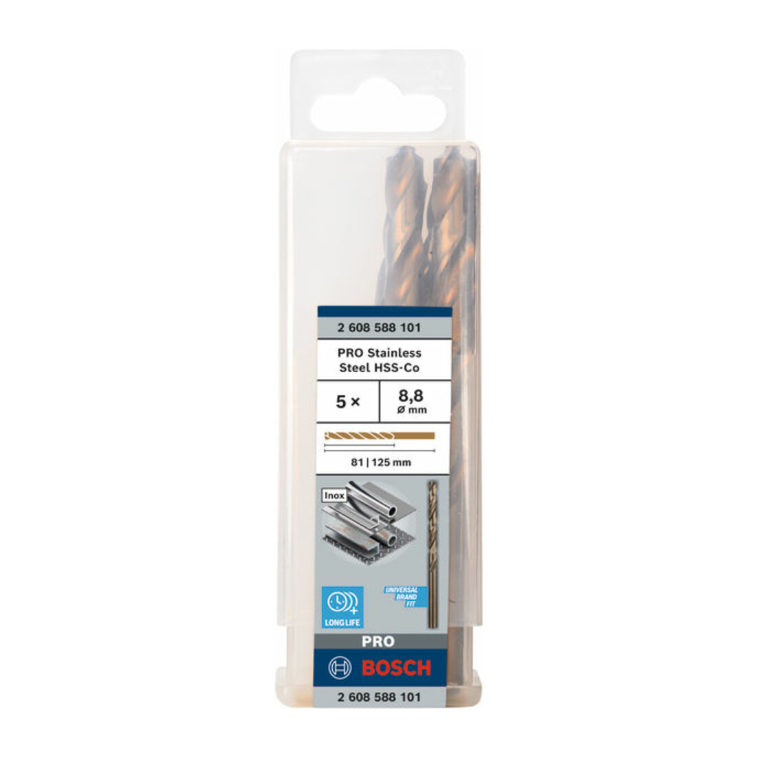 Bosch metaalboor HSS-Co DIN 338 8,8 x 81 x 125 mm