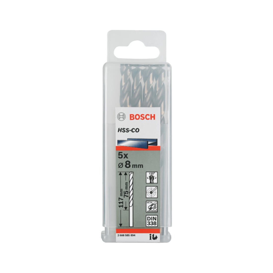 Bosch metaalboor HSS-Co DIN 338 9,9 x 87 x 133 mm