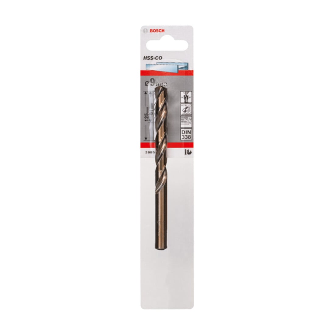 Bosch metaalboor HSS-Co DIN 338 9 x 81 x 125 mm