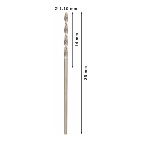 Bosch metaalboor HSS-G DIN 338 1,1 x 14 x 36 mm