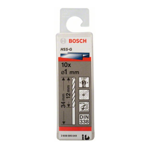 Bosch metaalboor HSS-G DIN 338 1 x 12 x 34 mm