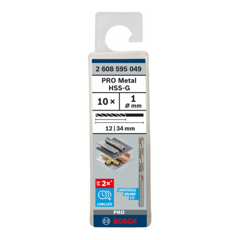 Bosch metaalboor HSS-G DIN 338 1 x 12 x 34 mm