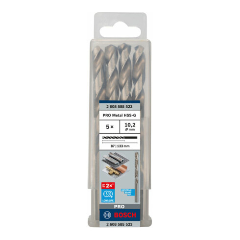 Bosch metaalboor HSS-G DIN 338 10,2 x 87 x 133 mm