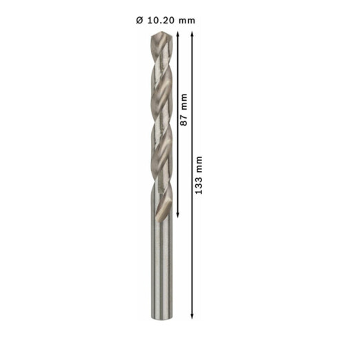 Bosch metaalboor HSS-G DIN 338 10,2 x 87 x 133 mm