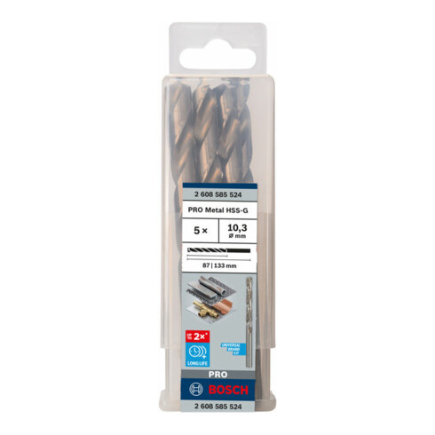 Bosch metaalboor HSS-G DIN 338 10,3 x 87 x 133 mm