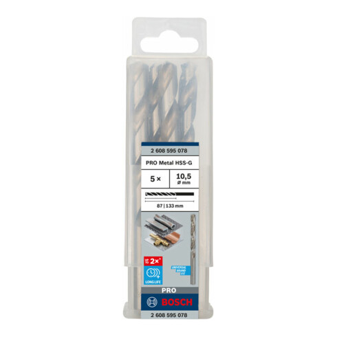 Bosch metaalboor HSS-G DIN 338 10,5 x 87 x 133 mm