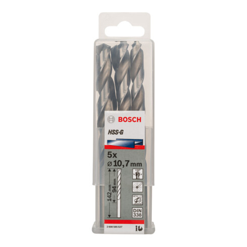 Bosch metaalboor HSS-G DIN 338 10,7 x 94 x 142 mm