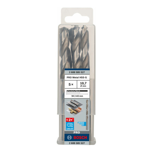 Bosch metaalboor HSS-G DIN 338 10,7 x 94 x 142 mm