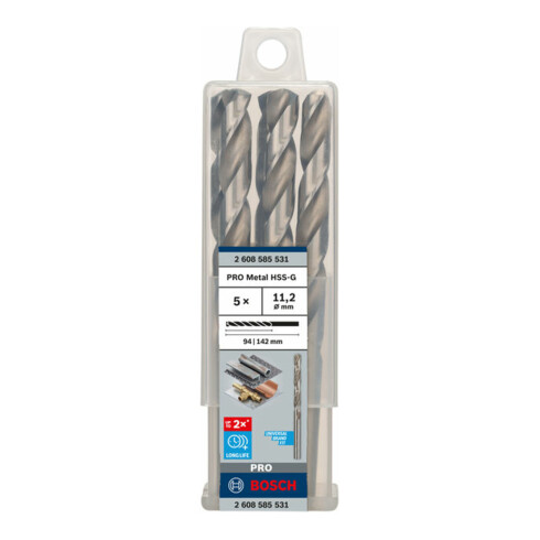 Bosch metaalboor HSS-G DIN 338 11,2 x 94 x 142 mm