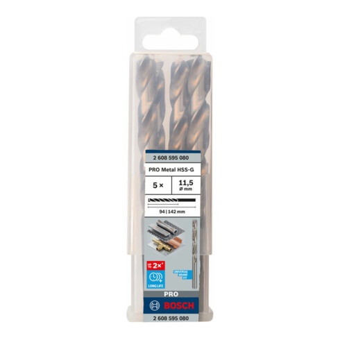 Bosch metaalboor HSS-G, DIN 338, 11,5 x 94 x 142 mm