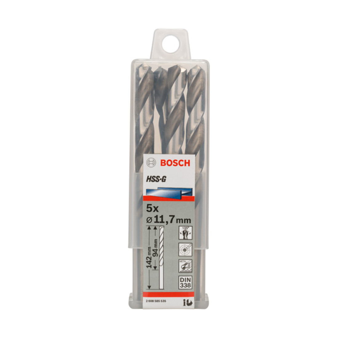 Bosch metaalboor HSS-G DIN 338 11,7 x 94 x 142 mm