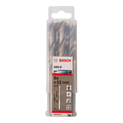 Bosch metaalboor HSS-G DIN 338 11 x 94 x 142 mm