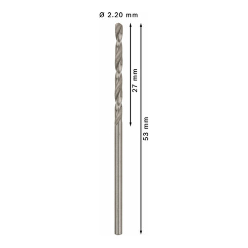 Bosch metaalboor HSS-G DIN 338 2,2 x 27 x 53 mm