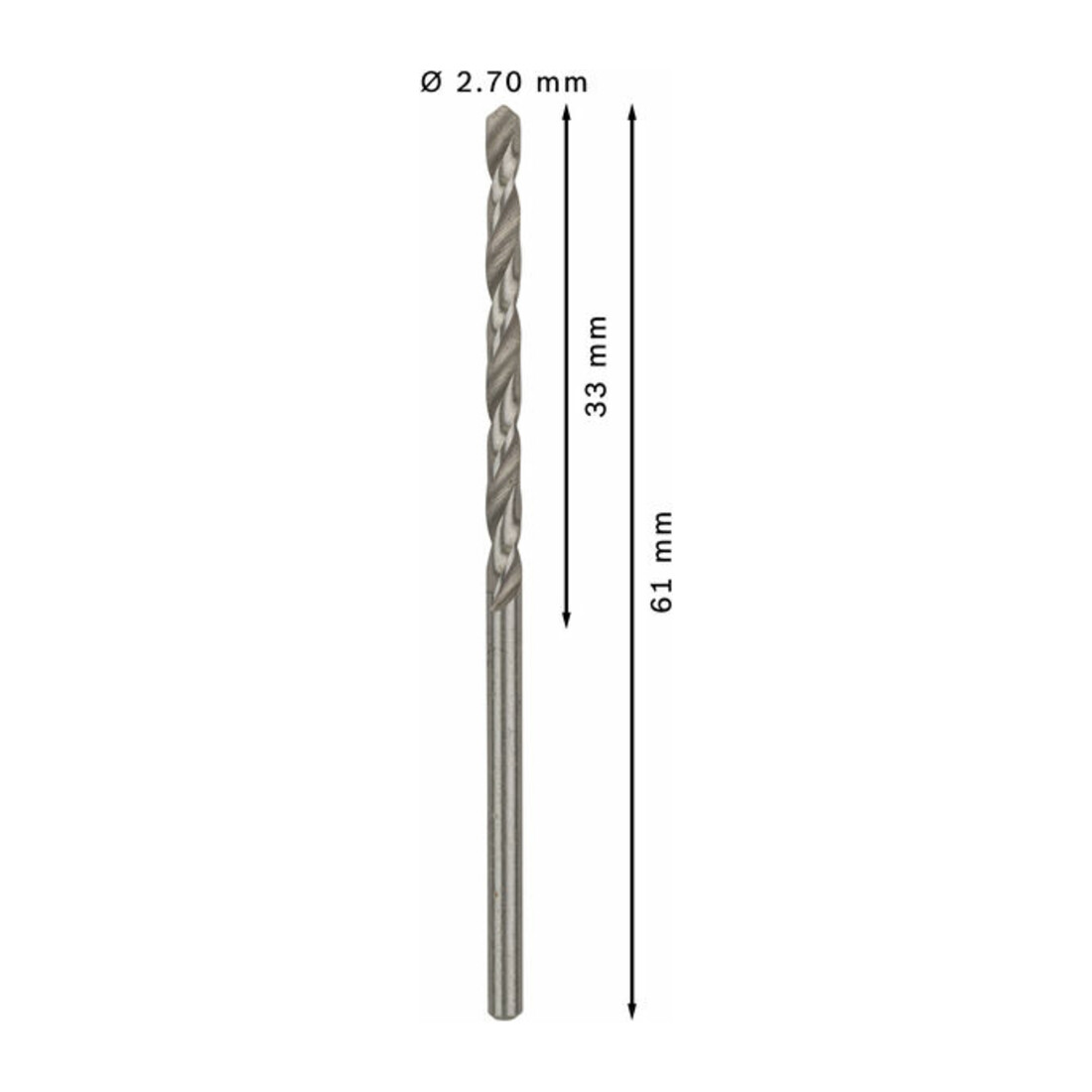 Bosch metaalboor HSS-G DIN 338 2,7 x 33 x 61 mm