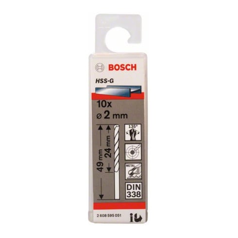 Bosch metaalboor HSS-G DIN 338 2 x 24 x 49 mm