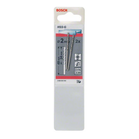 Bosch metaalboor HSS-G DIN 338 2 x 24 x 49 mm