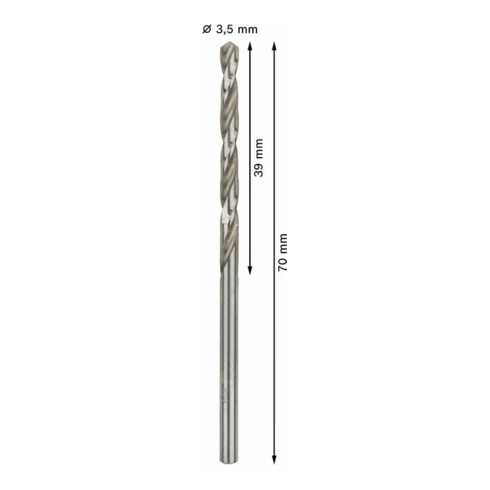 Bosch metaalboor HSS-G DIN 338 3,5 x 39 x 70 mm
