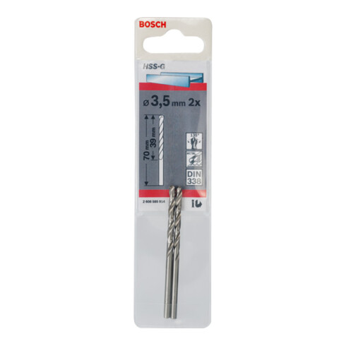Bosch metaalboor HSS-G DIN 338 3,5 x 39 x 70 mm