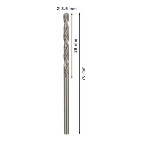 Bosch metaalboor HSS-G DIN 338 3,6 x 39 x 70 mm
